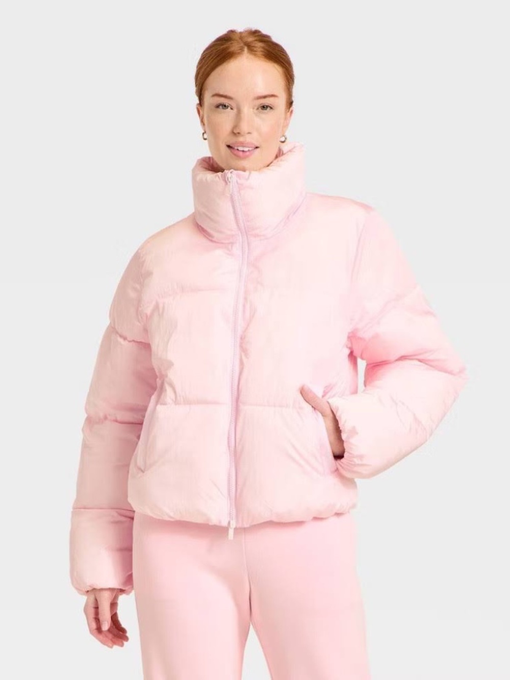 Women's Puffer Jacket - All In Motion Light Pink XXL